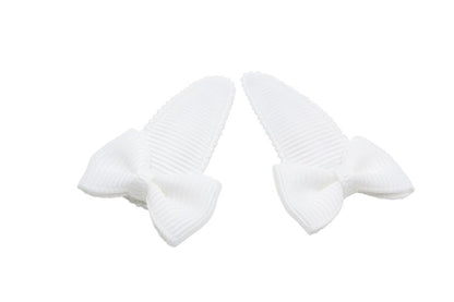 Baby haarspeldjes met strikjes - wit - Staartjes en Strikjes