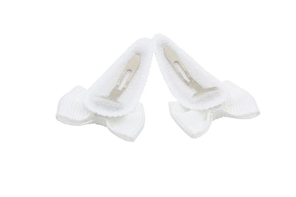 Baby haarspeldjes met strikjes - wit - Staartjes en Strikjes