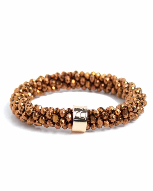 Banditz Beadz armband/haarelastiek - Bronze Brown - Staartjes en Strikjes