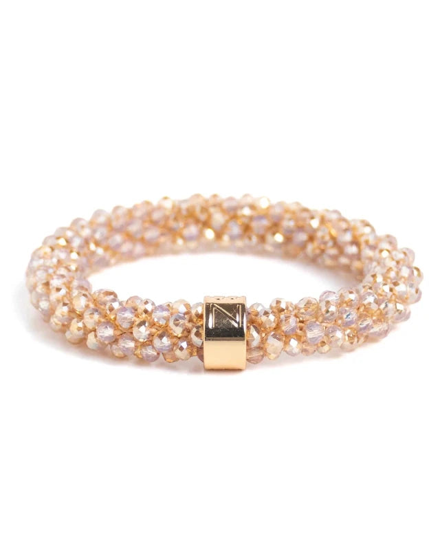 Banditz Beadz armband/haarelastiek - Champagne Light - Staartjes en Strikjes