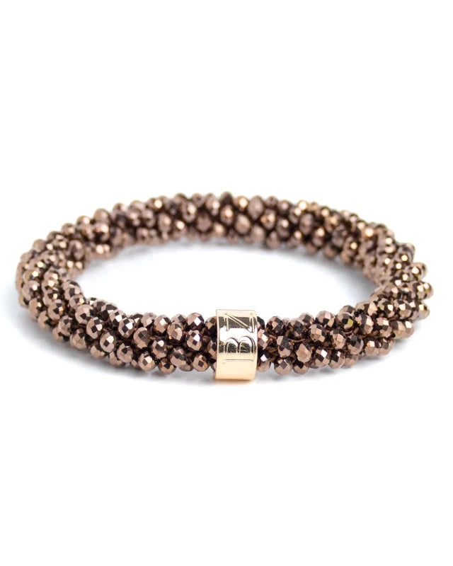 Banditz Beadz armband/haarelastiek - Chocolat Brown - Staartjes en Strikjes