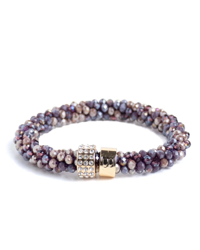 Banditz Beadz Lux armband/haarelastiek - Lila Purple Mix - Staartjes en Strikjes