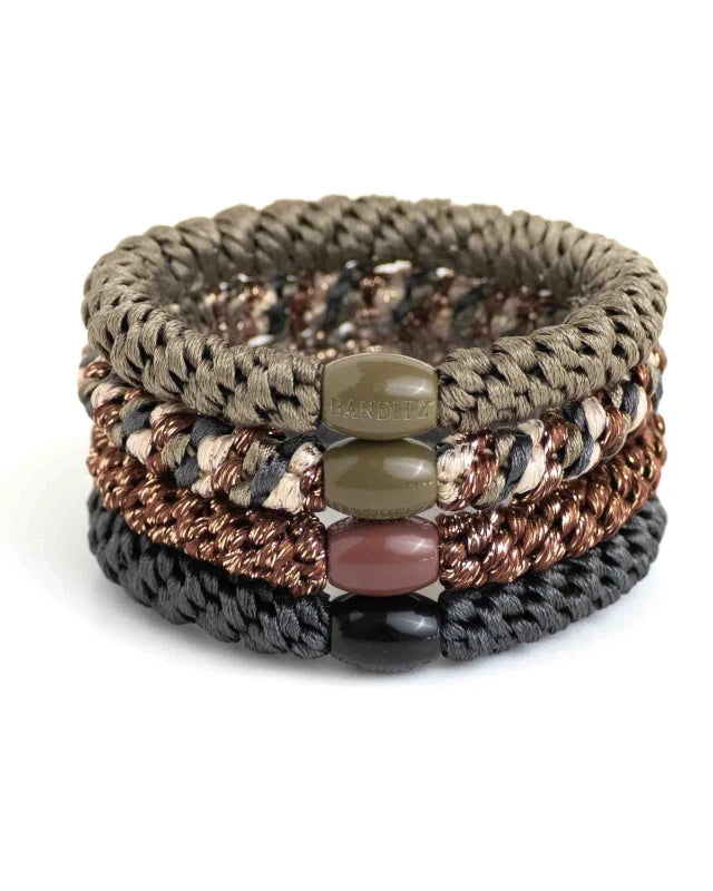 Banditz haarelastieken Combo - Khaki Love - Staartjes en Strikjes