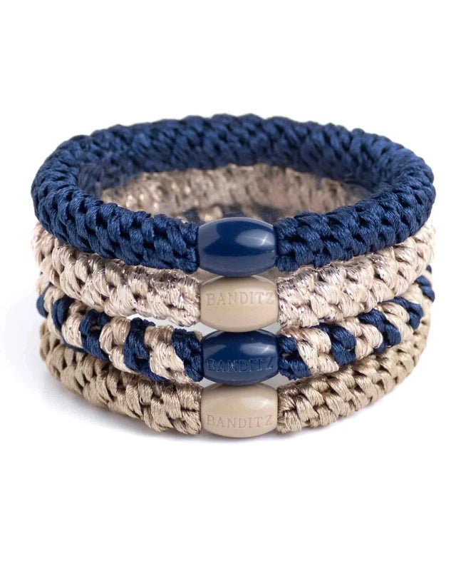 Banditz haarelastieken Combo - Navy Gold - Staartjes en Strikjes