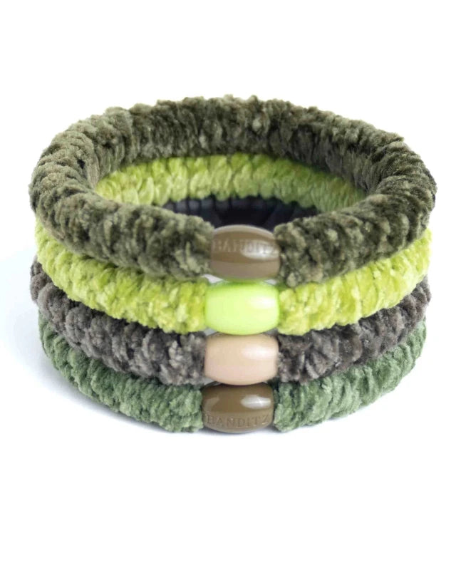 Banditz haarelastieken Combo - Velvet Greenz - Staartjes en Strikjes