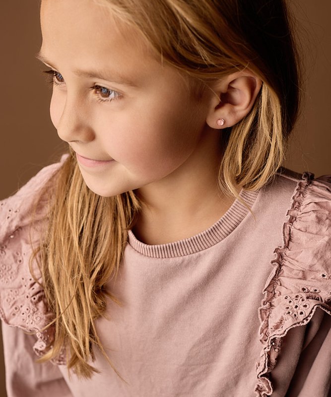 Blomdahl medical plastic knopoorbellen Glossy Coral – 6 mm - Staartjes en Strikjes