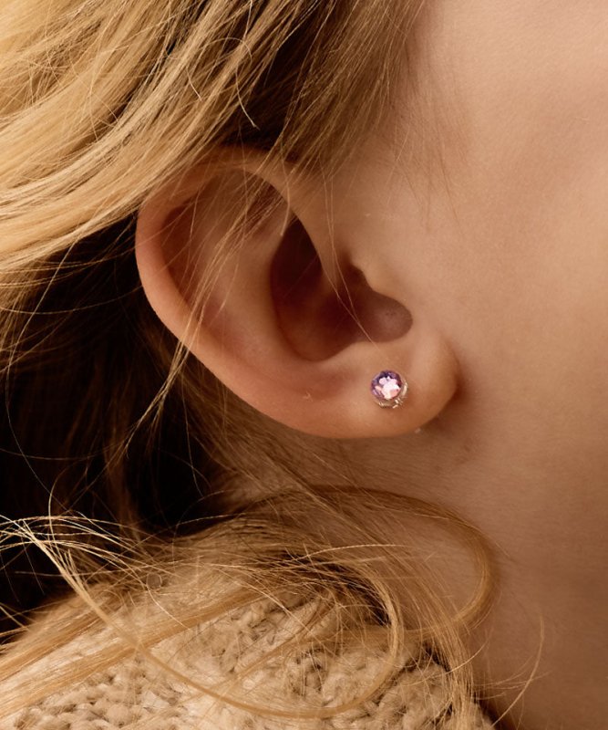 Blomdahl medical plastic knopoorbellen lilac shimmer – 6 mm - Staartjes en Strikjes