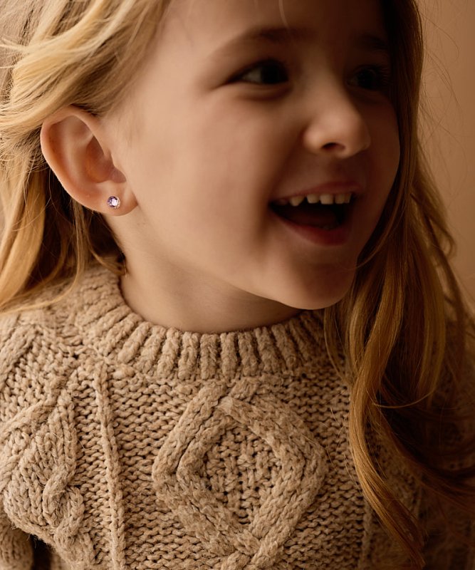 Blomdahl medical plastic knopoorbellen lilac shimmer – 6 mm - Staartjes en Strikjes