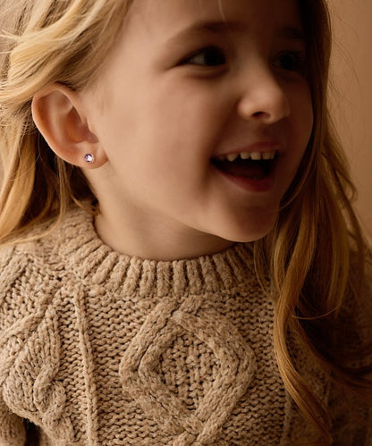 Blomdahl medical plastic knopoorbellen lilac shimmer – 6 mm - Staartjes en Strikjes