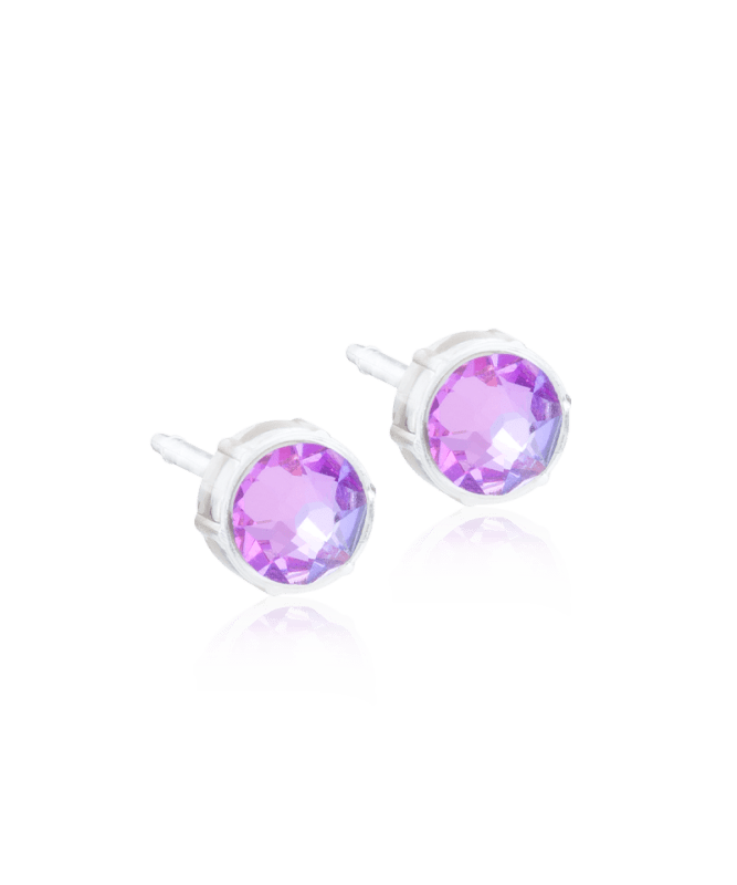 Blomdahl medical plastic knopoorbellen lilac shimmer – 6 mm - Staartjes en Strikjes