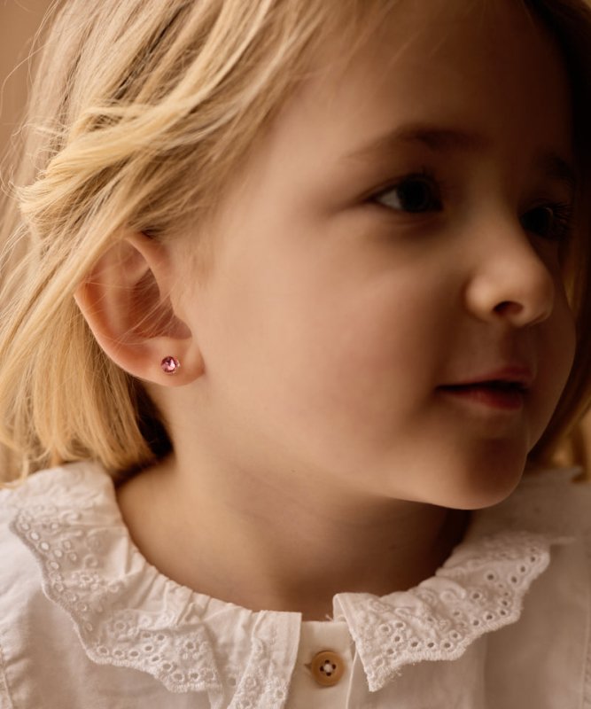 Blomdahl medical plastic knopoorbellen Rose – 6 mm - Staartjes en Strikjes