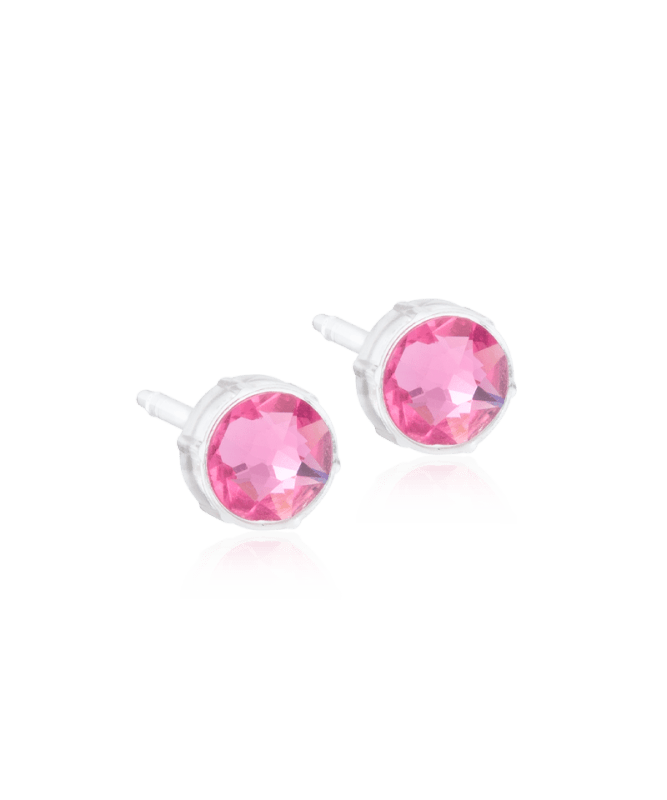 Blomdahl medical plastic knopoorbellen Rose – 6 mm - Staartjes en Strikjes