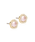 Blomdahl titanium goudkleurige knopjes fancy lichtroze parel met crystal – 8 mm - Staartjes en Strikjes