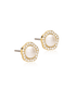 Blomdahl titanium goudkleurige knopjes fancy parel met crystal – 8 mm - Staartjes en Strikjes
