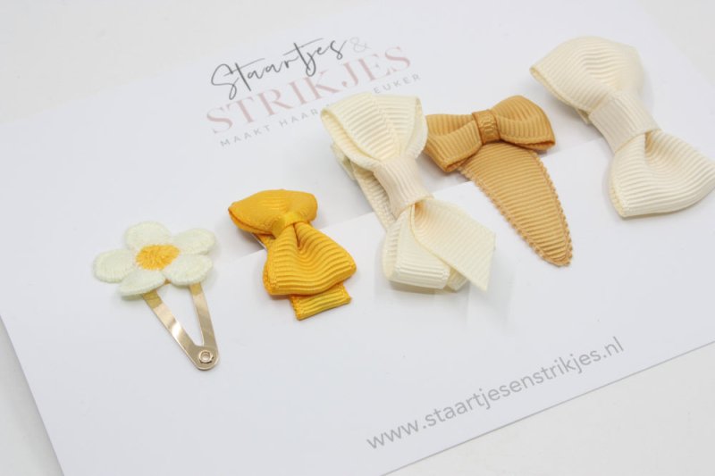 Cadeausetje babyhaarspeldjes Florieke - Staartjes en Strikjes