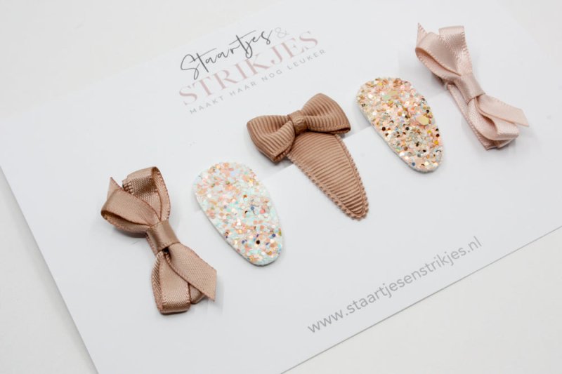 Cadeausetje babyhaarspeldjes Ivana - Staartjes en Strikjes