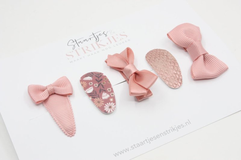 Cadeausetje babyhaarspeldjes Lou - Staartjes en Strikjes