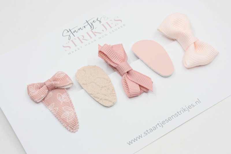 Cadeausetje babyhaarspeldjes Mila - Staartjes en Strikjes