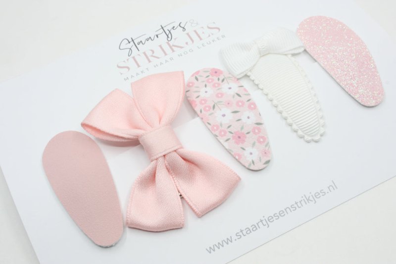 Cadeausetje haarspeldjes peuter/kleuter Julia - Staartjes en Strikjes