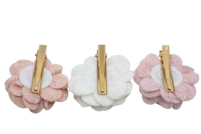 Cadeausetje haarspeldjes Wool Flower Pink - Staartjes en Strikjes