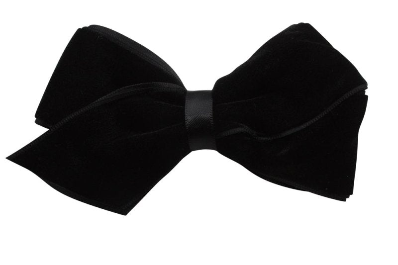 Grote fluwelen haarstrik zwart - Staartjes en Strikjes