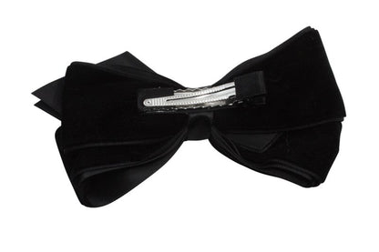 Grote fluwelen haarstrik zwart - Staartjes en Strikjes