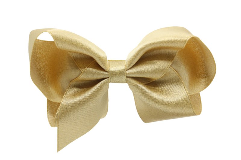 Grote haarstrik – goud met glittertje - Staartjes en Strikjes