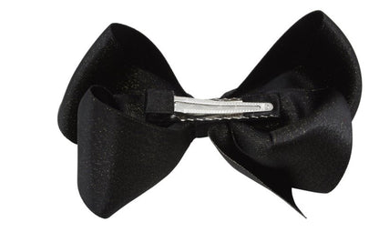 Grote haarstrik – zwart met glittertje - Staartjes en Strikjes