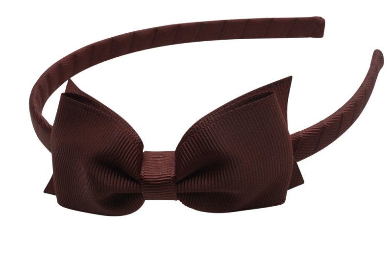 Haarband met strik – Cappuccino Bruin - Staartjes en Strikjes