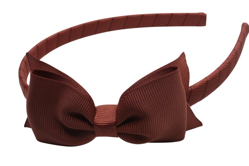 Haarband met strik – Chutney bruin - Staartjes en Strikjes