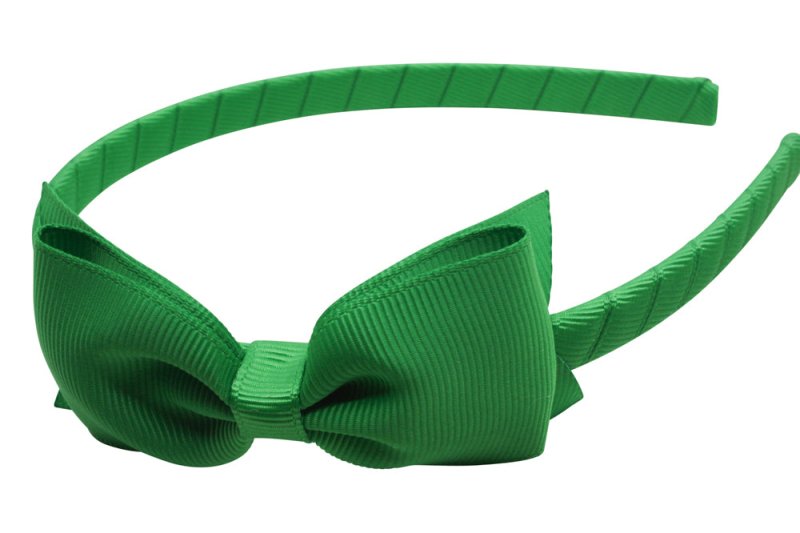 Haarband met strik – Smaragd groen - Staartjes en Strikjes