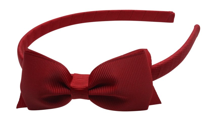 Haarband met strik – Warm Rood - Staartjes en Strikjes