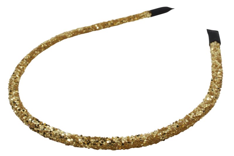 Haarbandje met glitter - goudkleurig - Staartjes en Strikjes