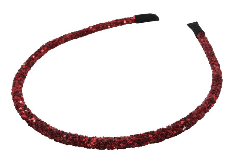 Haarbandje met glitter - rood - Staartjes en Strikjes
