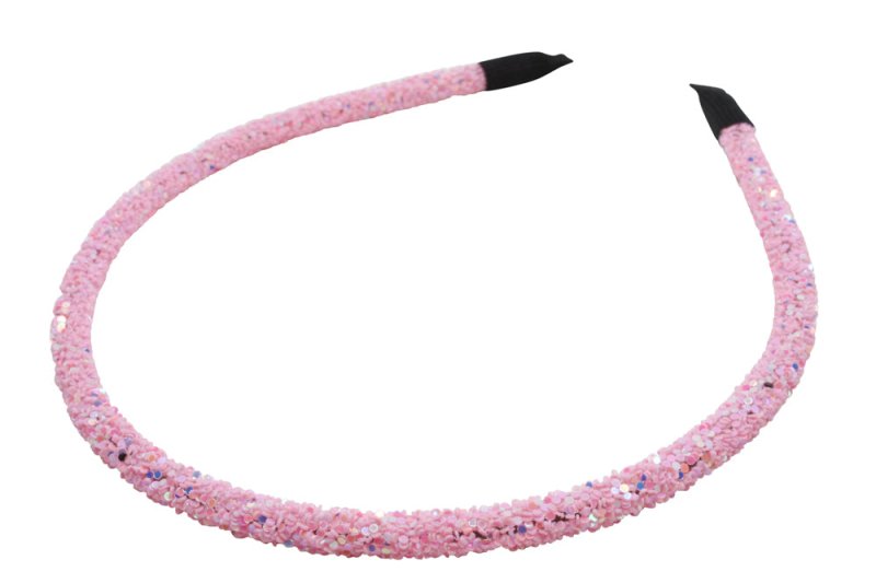 Haarbandje met glitter - roze - Staartjes en Strikjes