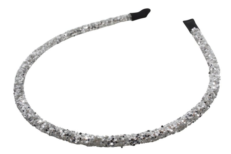 Haarbandje met glitter - zilver - Staartjes en Strikjes