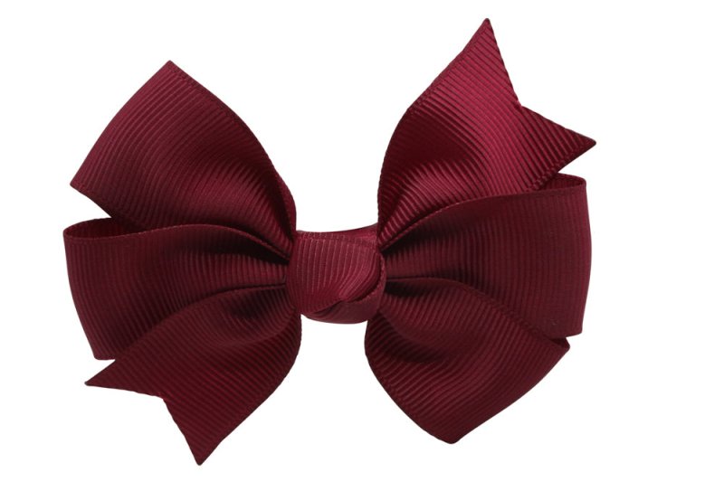 Haarstrik groot bordeaux rood stijl 1 - Staartjes en Strikjes