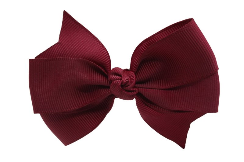 Haarstrik groot bordeaux rood stijl 2 - Staartjes en Strikjes