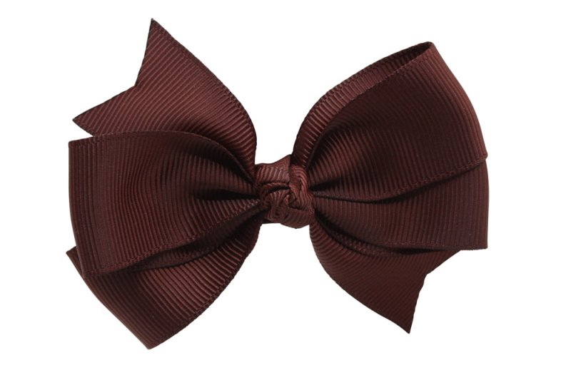 Haarstrik groot cappucciono bruin stijl 2 - Staartjes en Strikjes