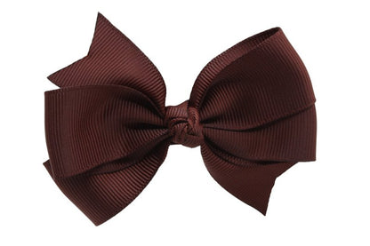 Haarstrik groot cappucciono bruin stijl 2 - Staartjes en Strikjes