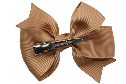 Haarstrik groot chipmunck bruin stijl 1 - Staartjes en Strikjes