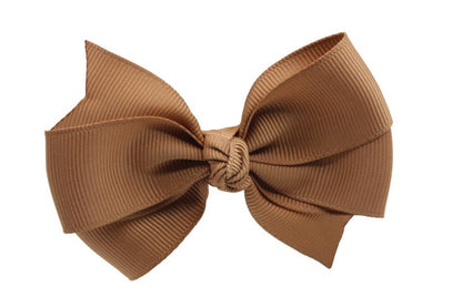 Haarstrik groot chipmunck bruin stijl 2 - Staartjes en Strikjes