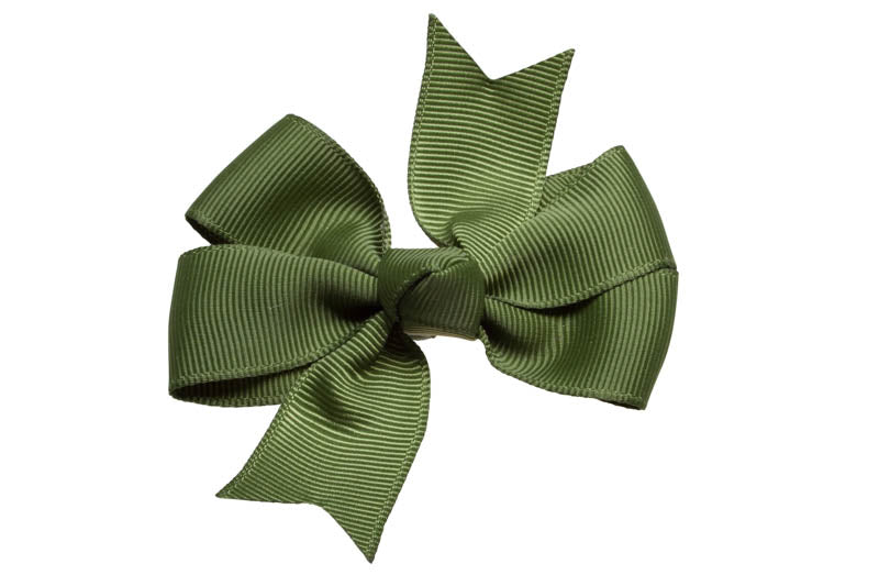 Haarstrik groot mosgroen stijl 1 - Staartjes en Strikjes