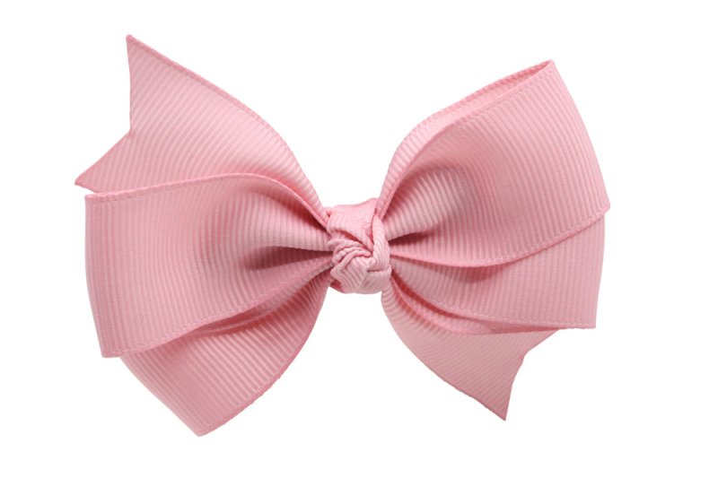 Haarstrik groot peony roze stijl 2 - Staartjes en Strikjes