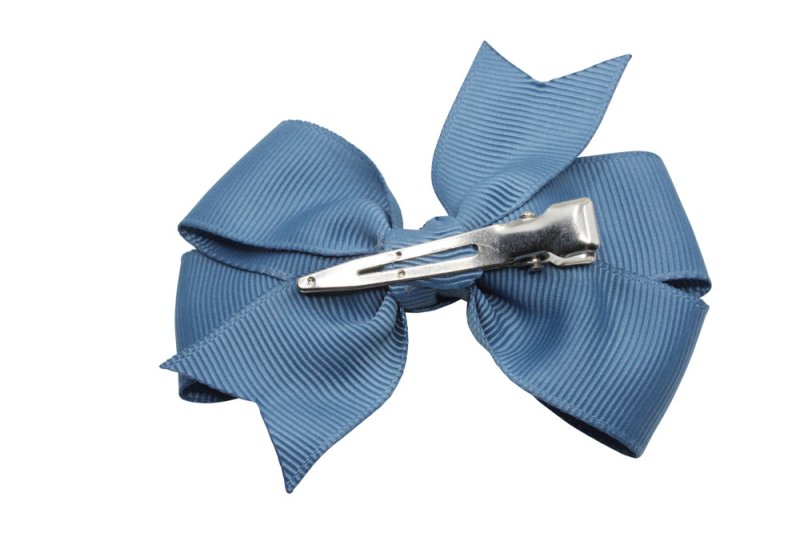 Haarstrik groot stijl 2 - antiek blauw - Staartjes en Strikjes