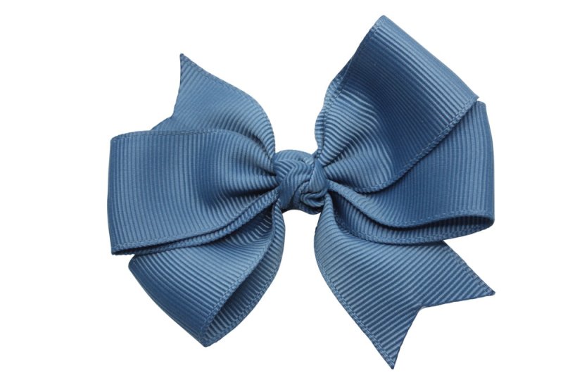 Haarstrik groot stijl 2 - antiek blauw - Staartjes en Strikjes