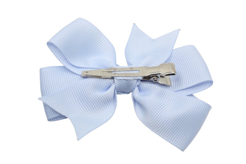 Haarstrik groot stijl 2 - licht blauw - Staartjes en Strikjes