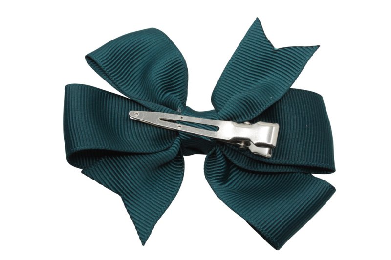 Haarstrik groot stijl 2 - teal - Staartjes en Strikjes