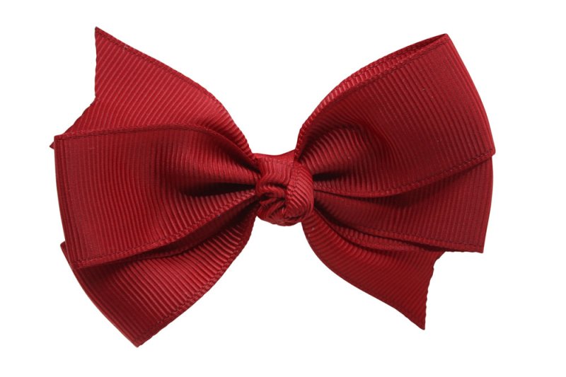 Haarstrik groot warm rood stijl 2 - Staartjes en Strikjes