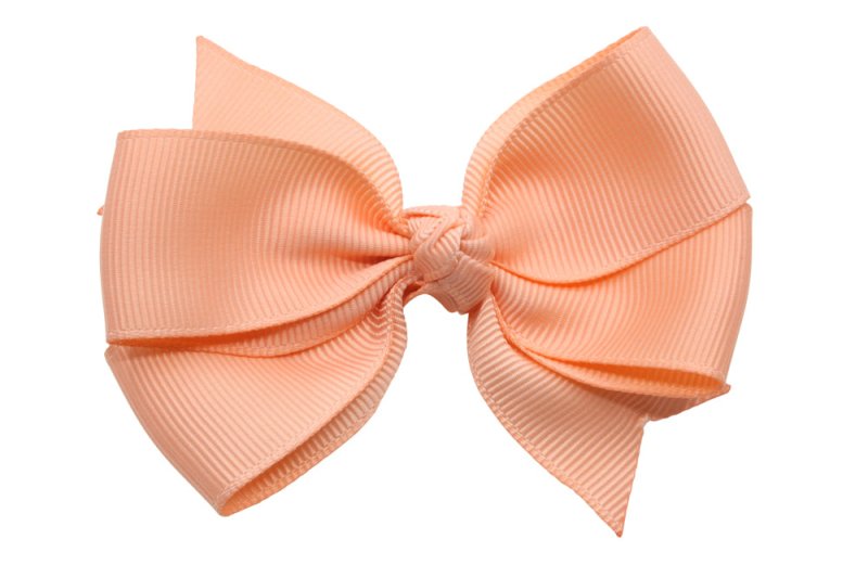 Haarstrik groot zalm/peach stijl 2 - Staartjes en Strikjes